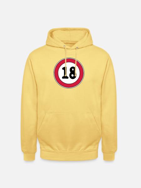 18th birthday sign - Unisex Hoodie - lemon yellow