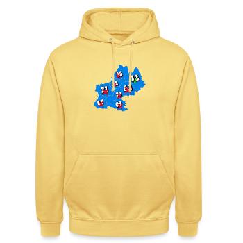 Midi-Pyrénées Region - Unisex Hoodie - lemon yellow - Front - Alina (178cm) & Michal (187cm)