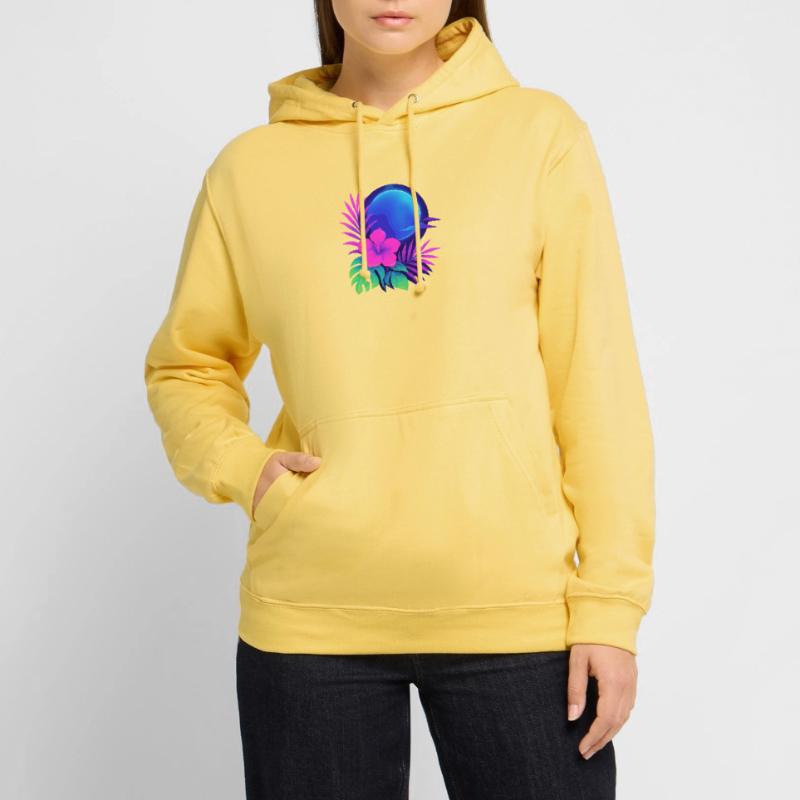 Neon Tropic Moon Unisex Hoodie