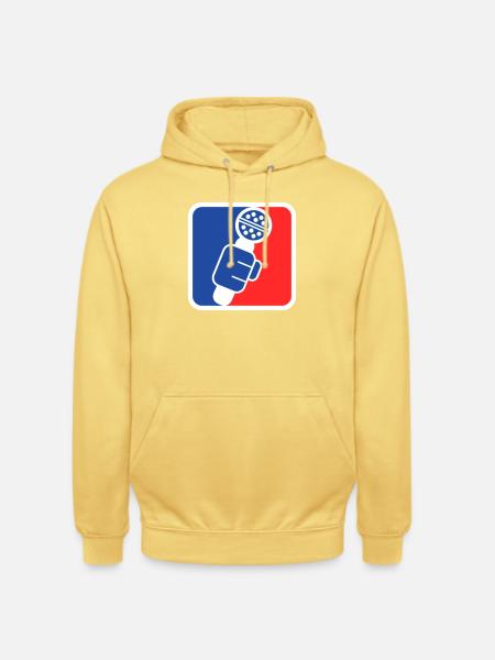 Microphone Check League Icon – Sportfan - Unisex Hoodie - Zitronengelb