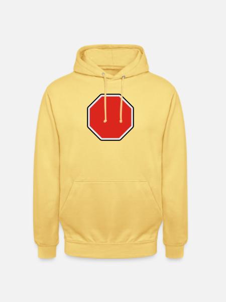 verkehrsschild - für eigenen text - Unisex Hoodie - lemon yellow