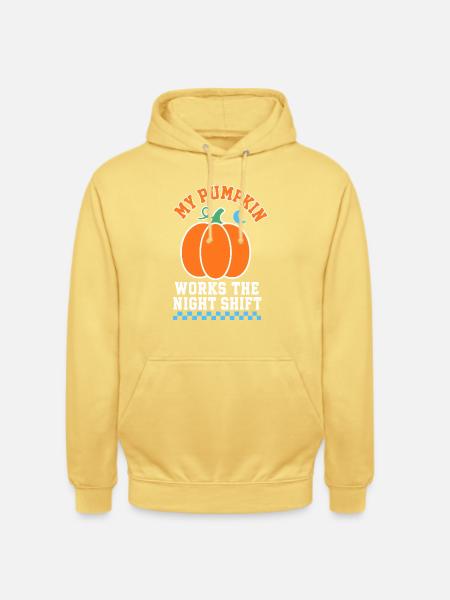 Kürbis in der Nachtschicht - Unisex Hoodie - Zitronengelb