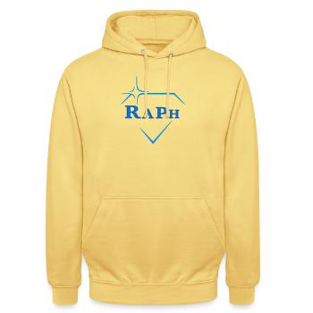 Raph - Sweat-shirt à capuche unisexe - jaune citron - Devant - Alina (178cm) & Michal (187cm)