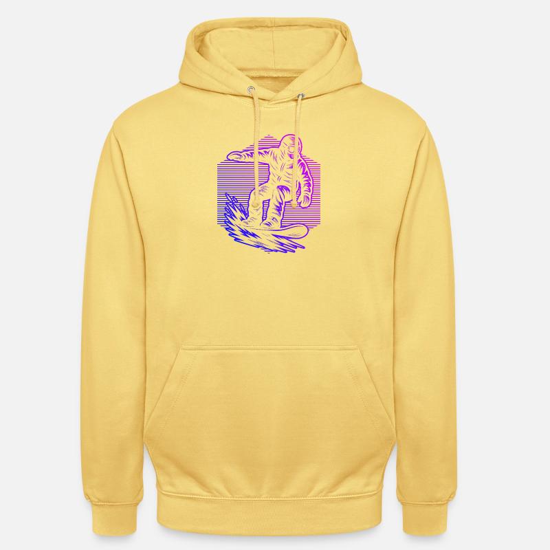 Conception de snowboard pleine de caractère - Sweat-shirt à capuche unisexe - jaune citron
