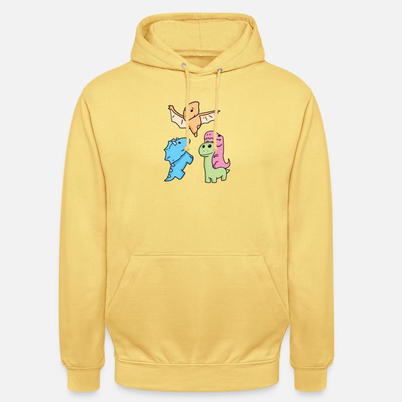 Dinosaure - Sweat-shirt à capuche unisexe - jaune citron