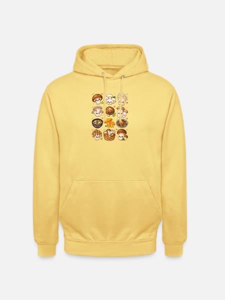 Kawaii Pilze | Speisepilze & Küche - Unisex Hoodie - Zitronengelb