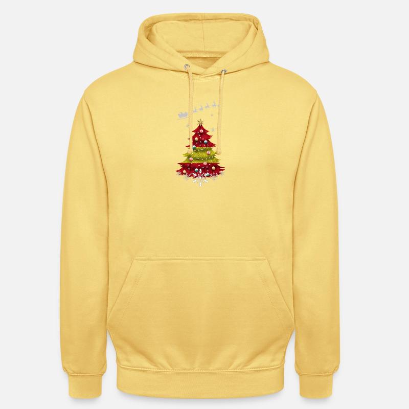 Weihnachtsbaum mit Spanien-Flagge - Unisex Hoodie - Zitronengelb