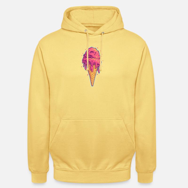 Crème glacée Crème glacée - Sweat-shirt à capuche unisexe - jaune citron
