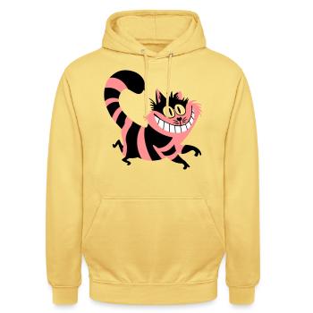 Smiling Cat - Unisex Hoodie - lemon yellow - Front - Alina (178cm) & Michal (187cm)