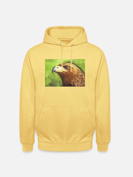 Adler - Gemälde von Gudrun Quitzau - Unisex Hoodie - Zitronengelb