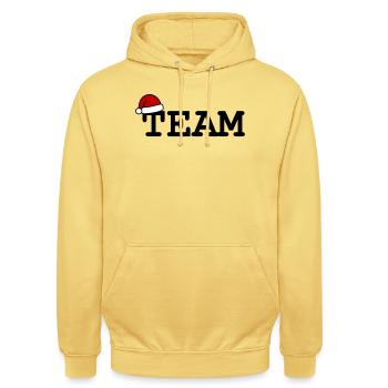 Équipe Chapeau de Noël - Sweat-shirt à capuche unisexe - jaune citron - Devant - Alina (178cm) & Michal (187cm)