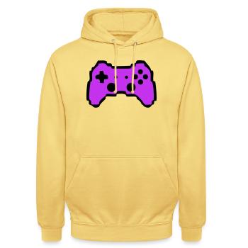 Retro Gamepad Controller Gamer - Unisex Hoodie - lemon yellow - Front - Alina (178cm) & Michal (187cm)