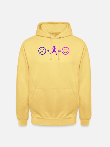Geschenkidee für eine Running mit Running - Unisex Hoodie - Zitronengelb