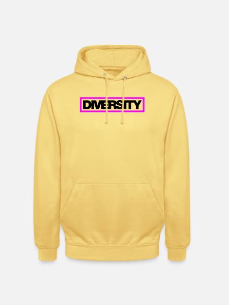 Diversité typographique Contour 2C - Sweat-shirt à capuche unisexe - jaune citron