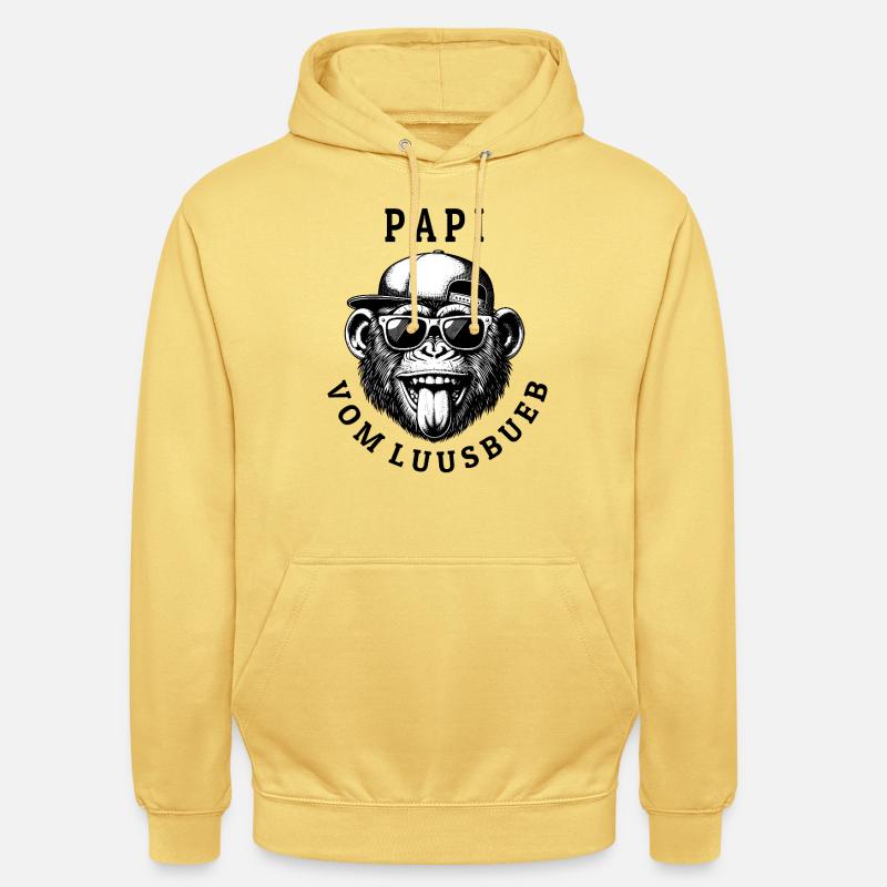 LUUSBUEBE PAPI - Singe Cool - Sweat-shirt à capuche unisexe - jaune citron