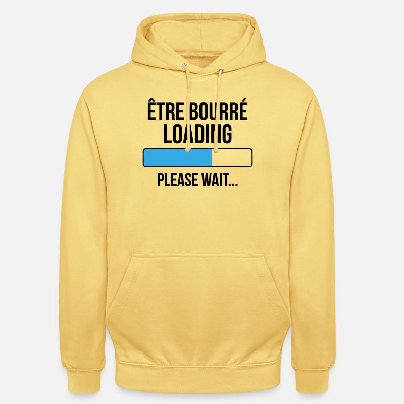 être bourré loading... please wait - Sweat-shirt à capuche unisexe - jaune citron