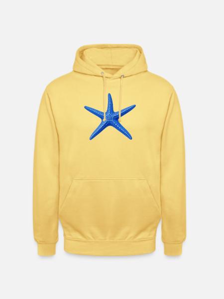 Blauer Seestern - Unisex Hoodie - Zitronengelb