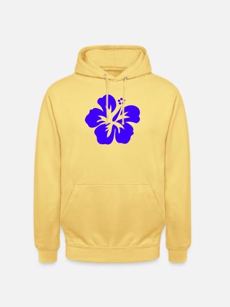 Hibiskus Silhouette Blüte - Unisex Hoodie - Zitronengelb