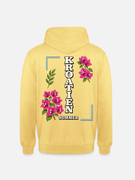 Kroatien Sommer mit Bougainvillea-Blüten - Unisex Hoodie - Zitronengelb
