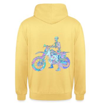 Mopedkarl - Unisex Hoodie - lemon yellow - Back - Michal (187cm)