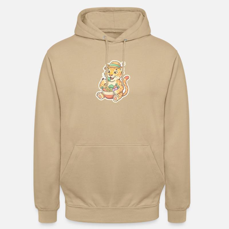 Kit léopard avec panier de légumes - Sweat-shirt à capuche unisexe - beige