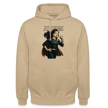 AI Mom stylish - Unisex Hoodie - Beige - Vorne - Alina (178cm) & Michal (187cm)