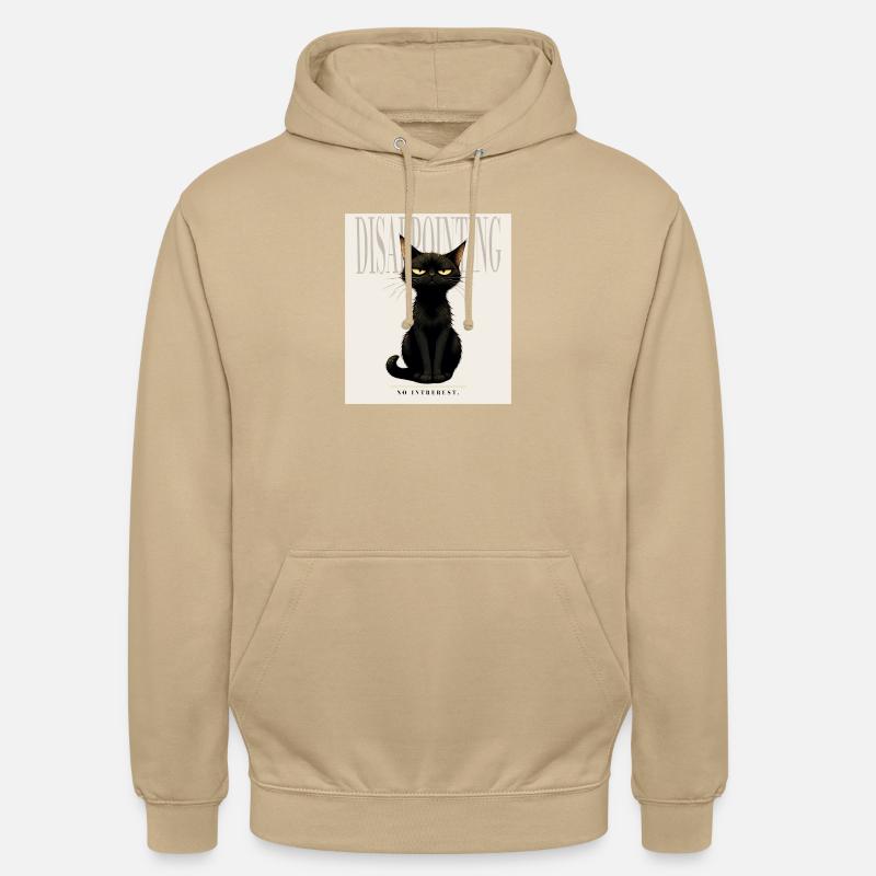 DISAPPOINTING Sarcastic Black Cat Design - Unisex Hoodie - Beige