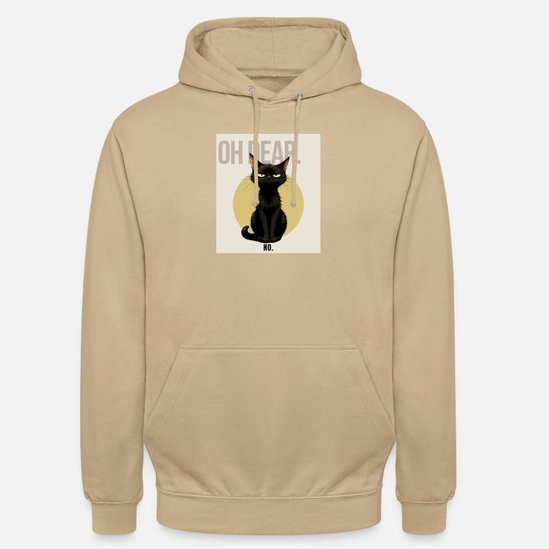 OH DEAR Sarcastic Black Cat Design - Unisex Hoodie - Beige