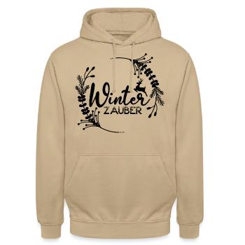 Winter Zauber - Unisex Hoodie - Beige - Vorne - Alina (178cm) & Michal (187cm)