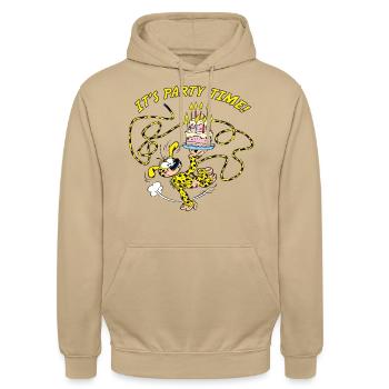 Marsupilami C'est La Fête Design D'Anniversaire - Sweat-shirt à capuche unisexe - beige - Devant - Alina (178cm) & Michal (187cm)