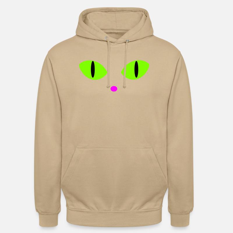 Yeux de chat verts - Sweat-shirt à capuche unisexe - beige