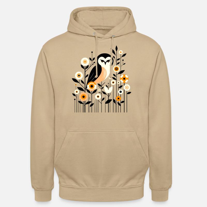 Florale Eule - Unisex Hoodie - Beige