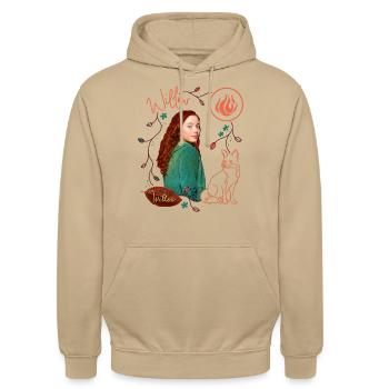 "Ein Mädchen Namens Willow" Willow Mit Fuchs Rufus - Unisex Hoodie - Beige - Vorne - Alina (178cm) & Michal (187cm)