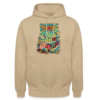 Sunshine and good life - Unisex Hoodie - Beige - Vorne - Alina (178cm) & Michal (187cm)