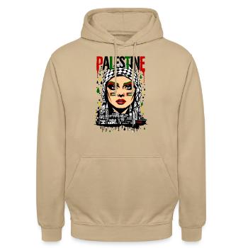 PALESTINE FEMME - Sweat-shirt à capuche unisexe - beige - Devant - Alina (178cm) & Michal (187cm)