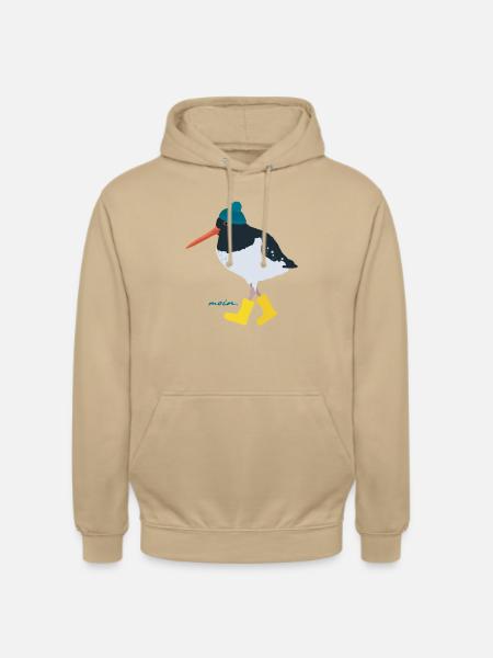 Austernfischer mit Gummistiefeln moin - Unisex Hoodie - Beige