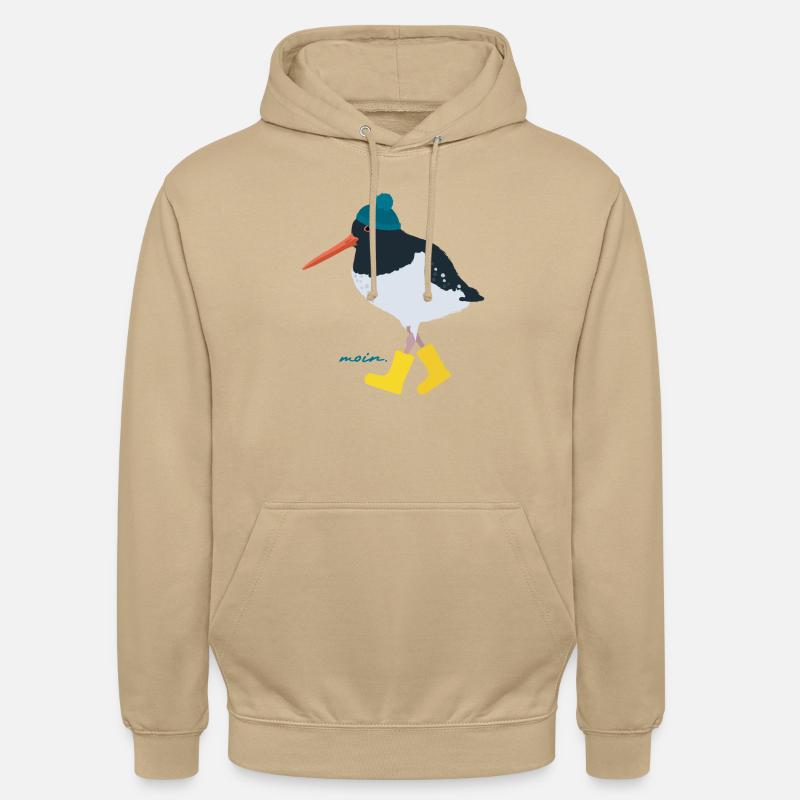Austernfischer mit Gummistiefeln moin - Unisex Hoodie - Beige