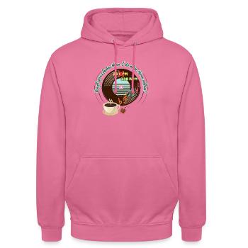 Chemise Passionné de Musique et de Café - Vinyle Original. - Sweat-shirt à capuche unisexe - rose - Devant - Alina (178cm) & Michal (187cm)