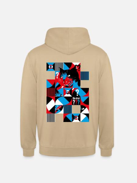 Die Drei ??? Abstraktes Katzen-Design - Unisex Hoodie - Beige