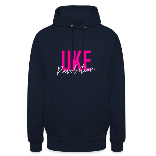 Front Only Pink Uke Revolution Name Logo - Unisex Hoodie
