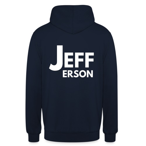 Jefferson logo (wit) op rug - Hoodie uniseks