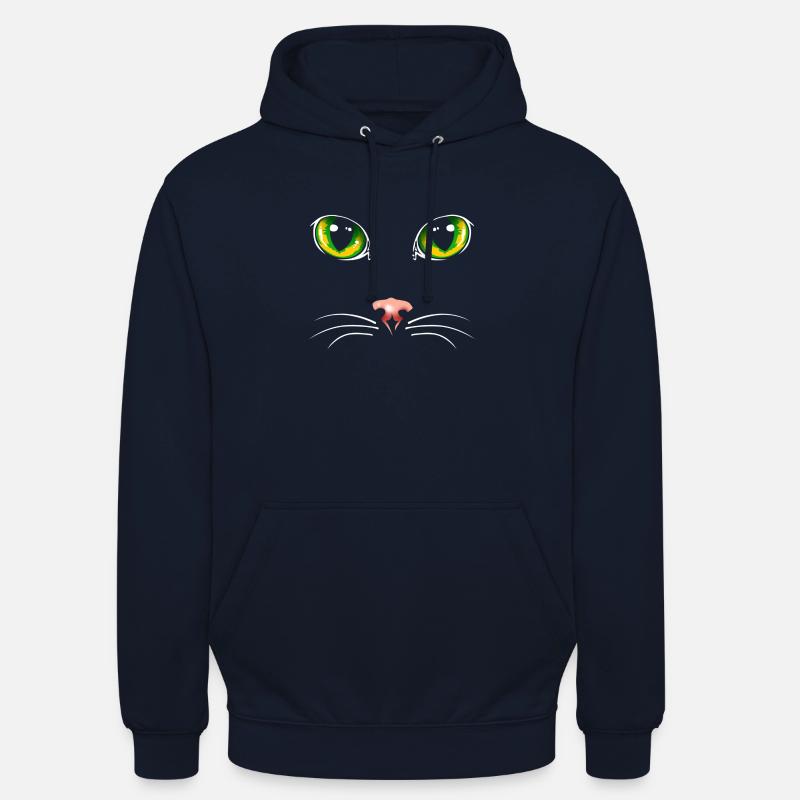 Yeux de chat noir - Sweat-shirt à capuche unisexe - marine