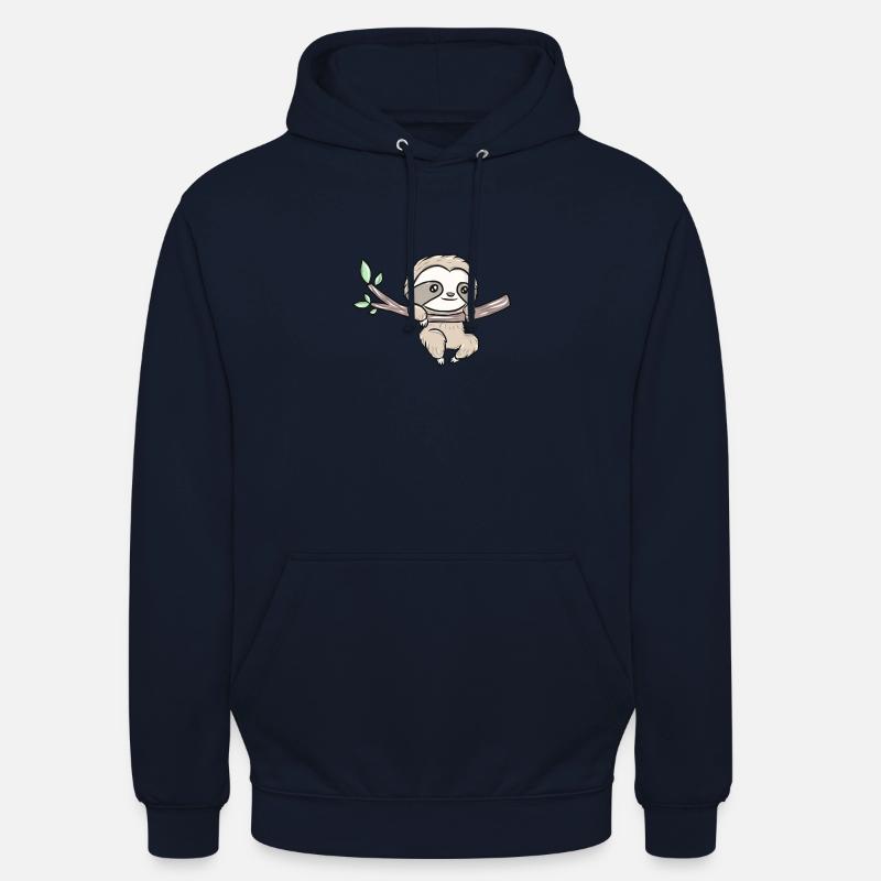 Sloth on a branch – Cute tree design - Unisex Hoodie - navy