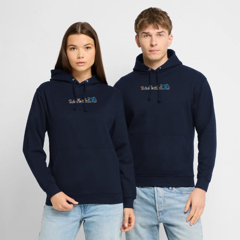Biker evolution motorcycle development progress Unisex Hoodie
