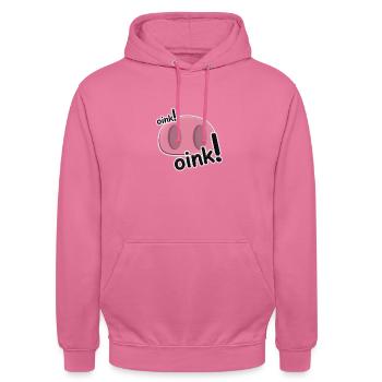 Oink Pink Schweine-Nasendesign - Unisex Hoodie - Pink - Vorne - Alina (178cm) & Michal (187cm)