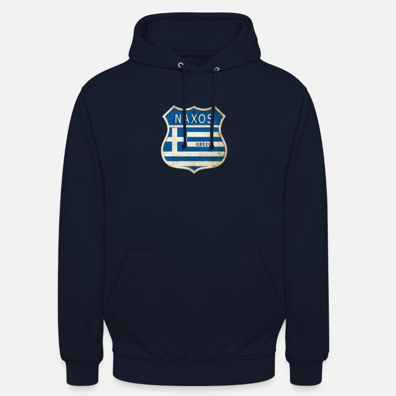 Naxos Grèce Armoiries Drapeaux Design - Sweat-shirt à capuche unisexe - marine