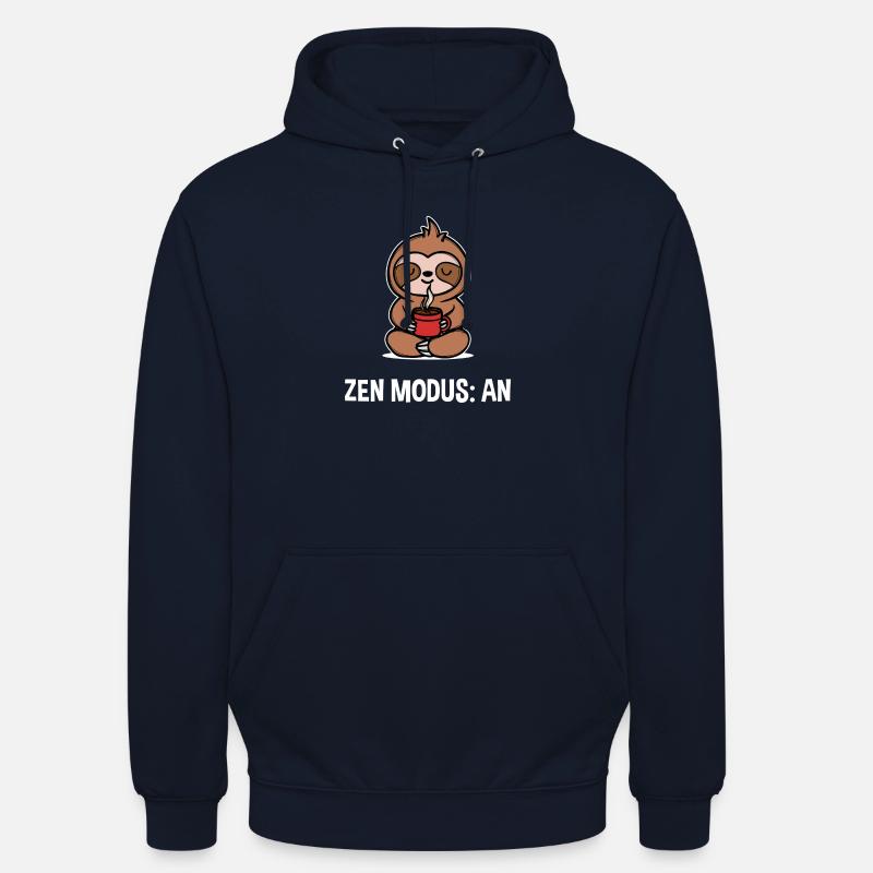 Faultier Spruch Koffein Kaffee Kaffeetrinker - Unisex Hoodie - Navy