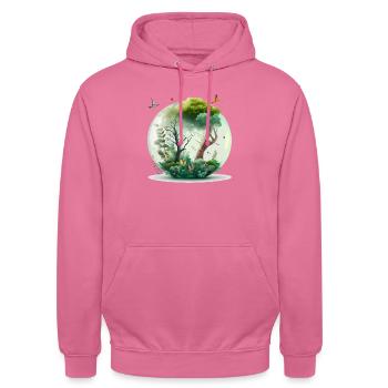 La forêt miniature - Sweat-shirt à capuche unisexe - rose - Devant - Alina (178cm) & Michal (187cm)