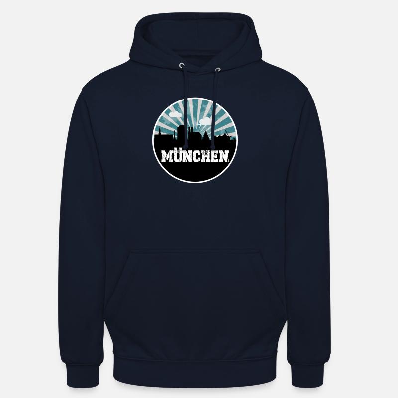 L’heure bleue de Munich Skyline - Sweat-shirt à capuche unisexe - marine