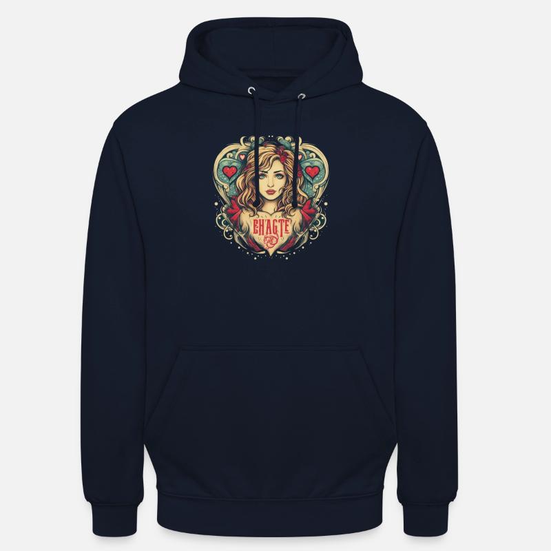 hearts pattern 7 - Sweat-shirt à capuche unisexe - marine